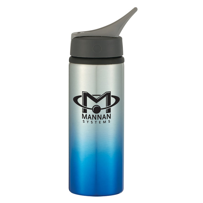Custom Gradient Colour Aluminum Sport Bottle with Straw Lid - 24 oz