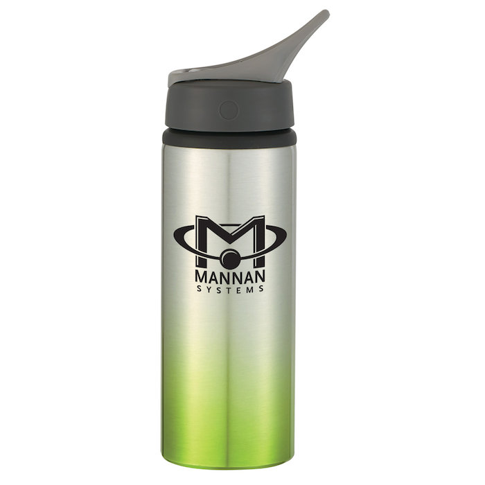 Custom Gradient Colour Aluminum Sport Bottle with Straw Lid - 24 oz