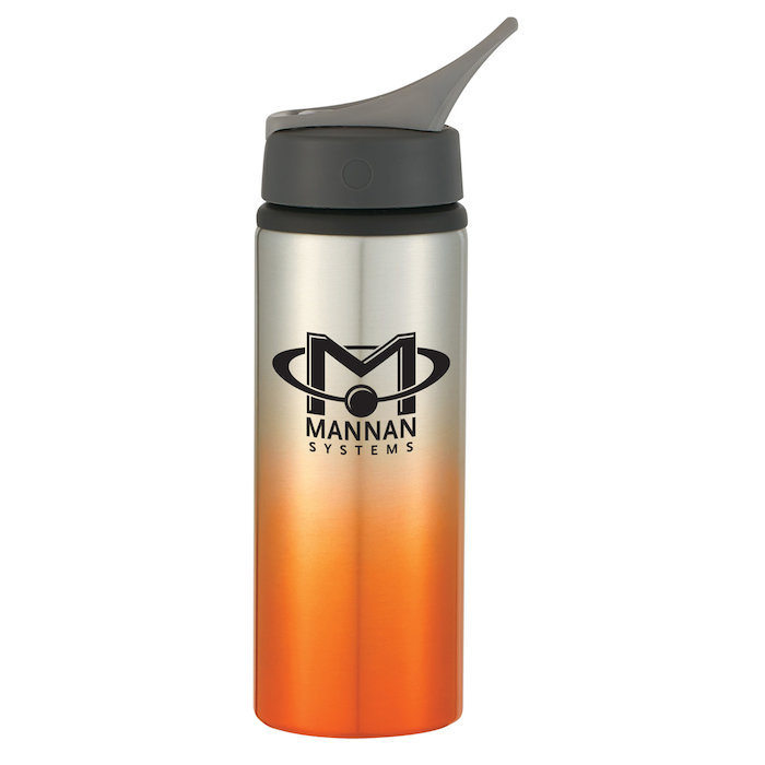 Custom Gradient Colour Aluminum Sport Bottle with Straw Lid - 24 oz