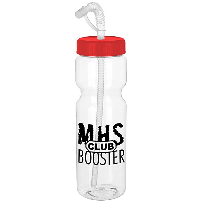 Custom Clear Impact Olympian Sport Bottle with Straw Lid - 28 oz