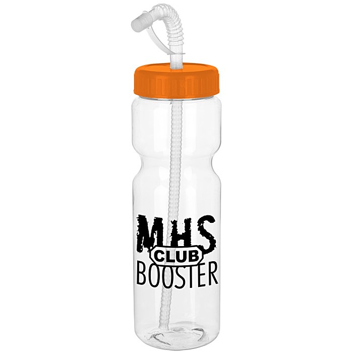 Custom Clear Impact Olympian Sport Bottle with Straw Lid - 28 oz