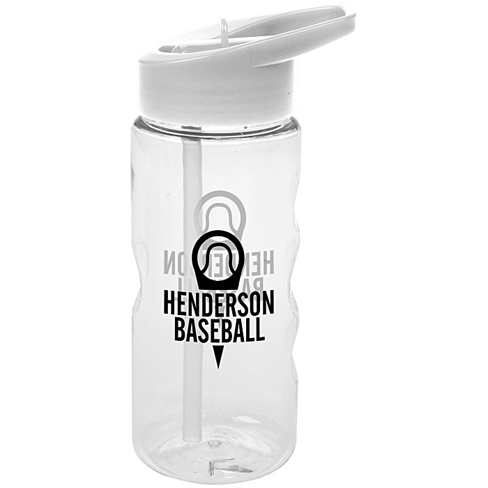 Custom Clear Impact Mini Mountain Bottle with Flip Straw Lid - 22 oz