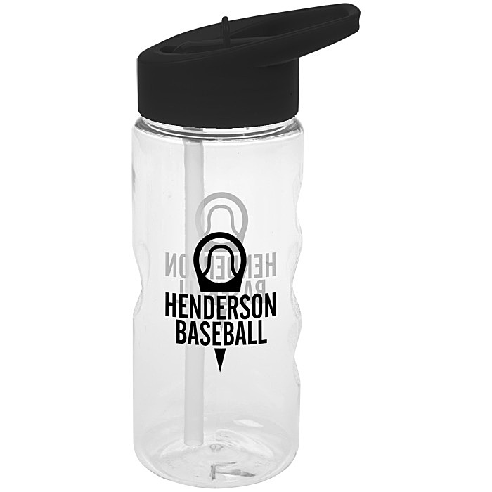 Custom Clear Impact Mini Mountain Bottle with Flip Straw Lid - 22 oz