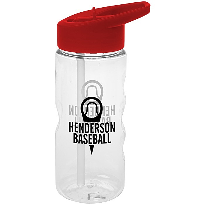 Custom Clear Impact Mini Mountain Bottle with Flip Straw Lid - 22 oz