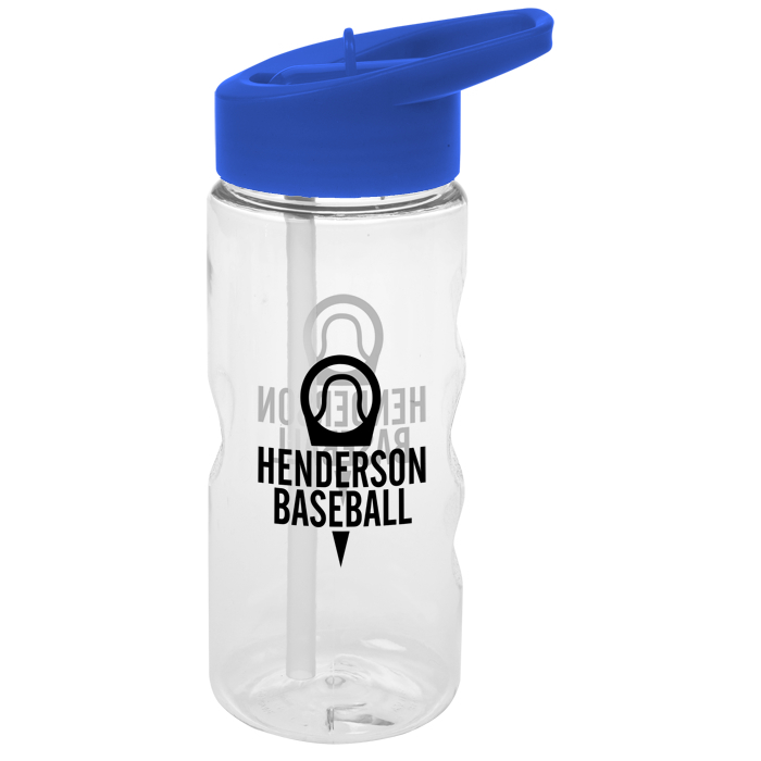 Custom Clear Impact Mini Mountain Bottle with Flip Straw Lid - 22 oz