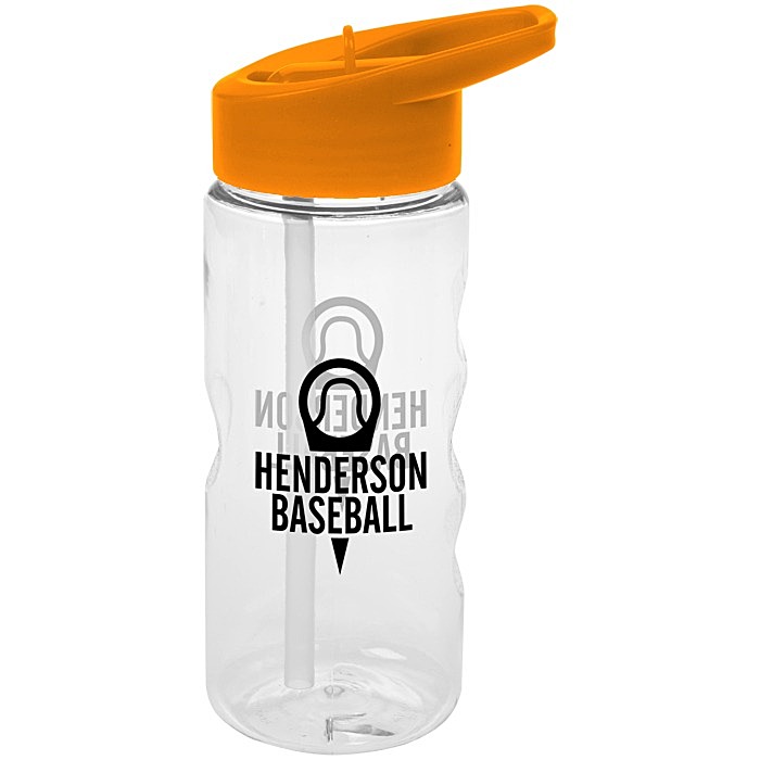 Custom Clear Impact Mini Mountain Bottle with Flip Straw Lid - 22 oz