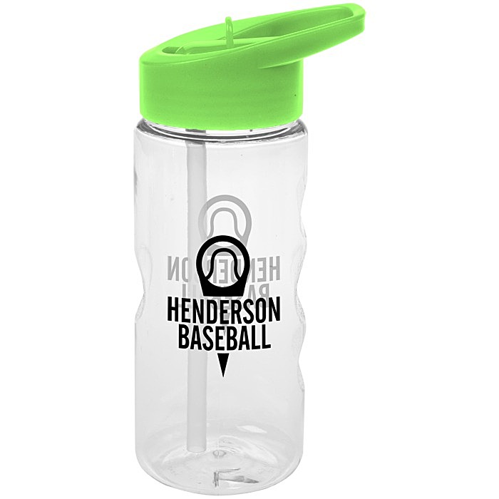 Custom Clear Impact Mini Mountain Bottle with Flip Straw Lid - 22 oz
