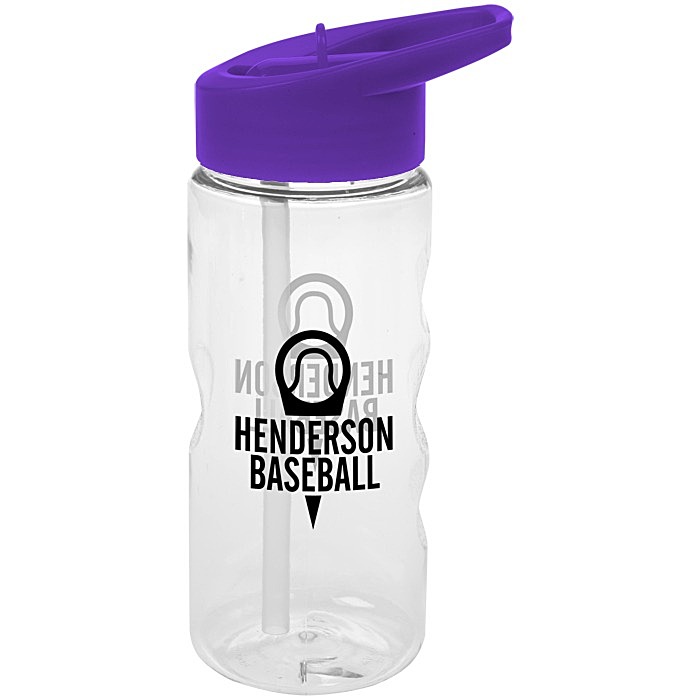 Custom Clear Impact Mini Mountain Bottle with Flip Straw Lid - 22 oz