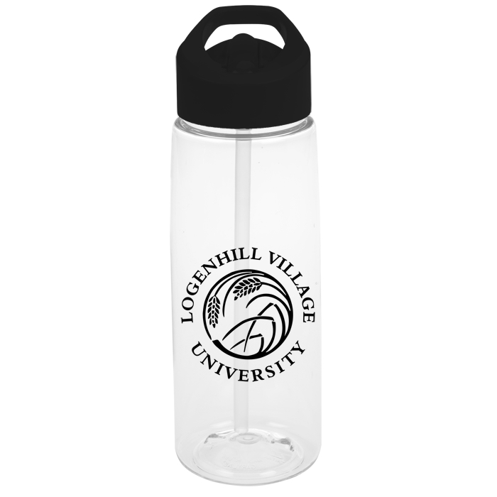 Custom Clear Impact Flair Bottle with Flip Straw Lid - 26 oz