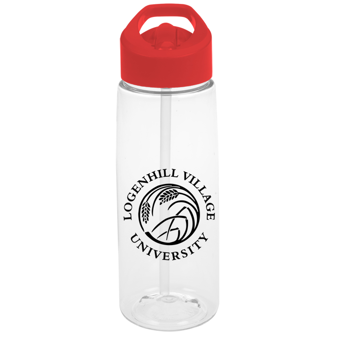 Custom Clear Impact Flair Bottle with Flip Straw Lid - 26 oz