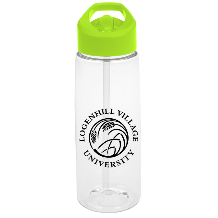 Custom Clear Impact Flair Bottle with Flip Straw Lid - 26 oz