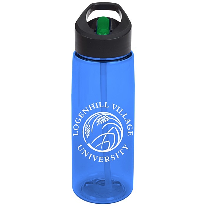 Custom Flair Sport Bottle with Two-Tone Flip Straw Lid - 26 oz