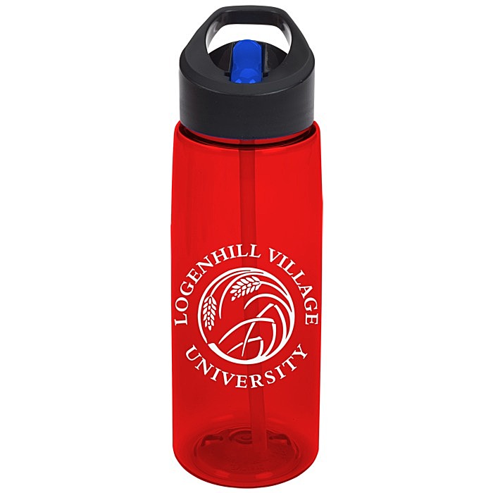 Custom Flair Sport Bottle with Two-Tone Flip Straw Lid - 26 oz