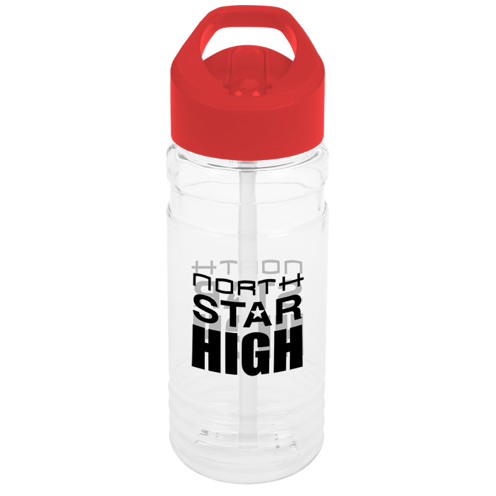 Custom Clear Impact Line Up Bottle with Flip Straw Lid - 20 oz