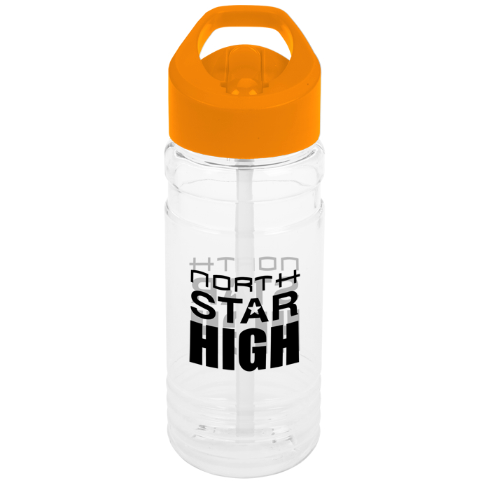 Custom Clear Impact Line Up Bottle with Flip Straw Lid - 20 oz