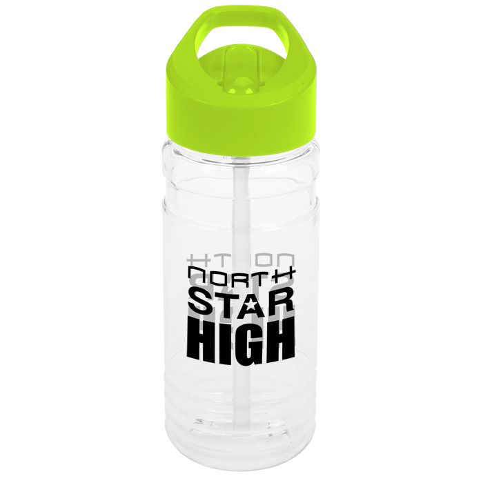 Custom Clear Impact Line Up Bottle with Flip Straw Lid - 20 oz