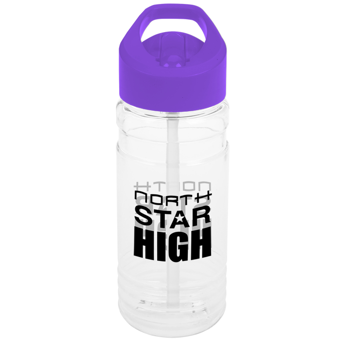 Custom Clear Impact Line Up Bottle with Flip Straw Lid - 20 oz