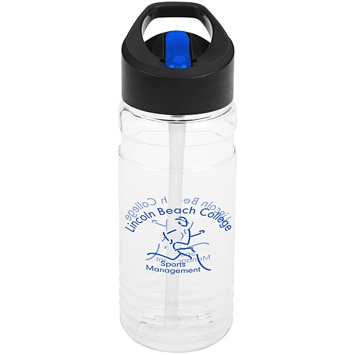 Custom Clear Impact Line Up Bottle Two-Tone Flip Straw Lid - 20 oz