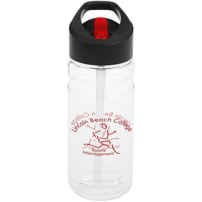 Custom Clear Impact Line Up Bottle Two-Tone Flip Straw Lid - 20 oz