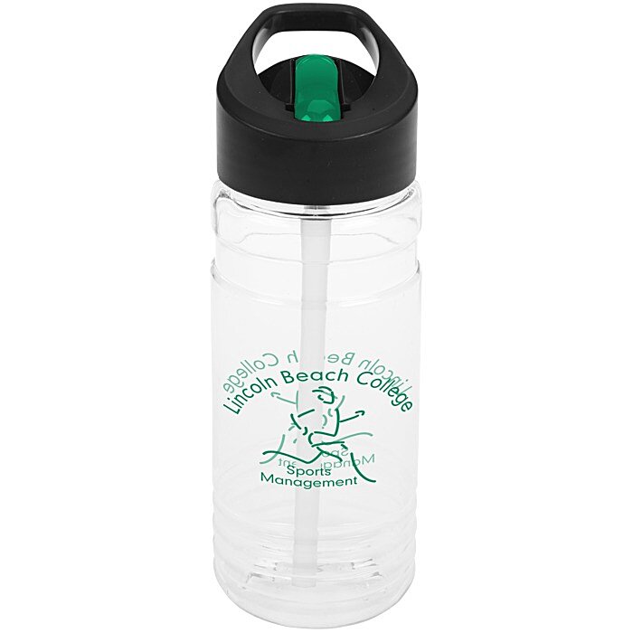 Custom Clear Impact Line Up Bottle Two-Tone Flip Straw Lid - 20 oz