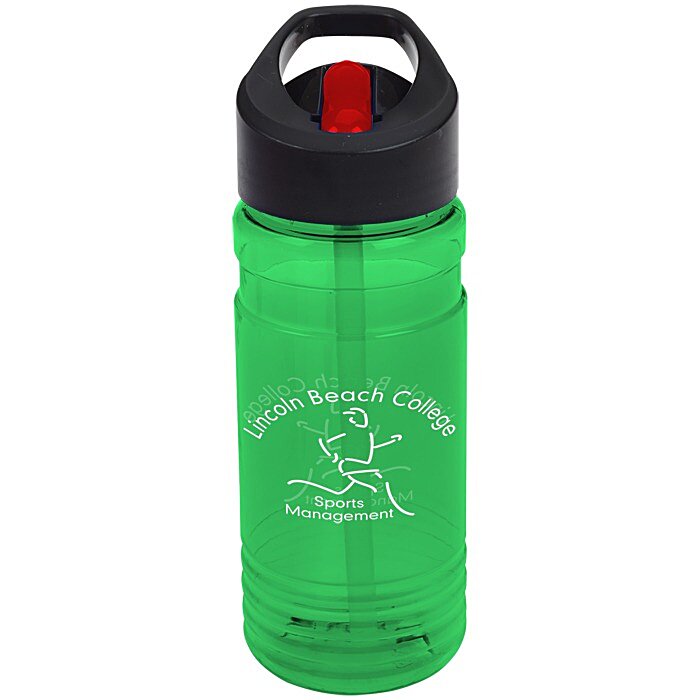 Custom Line Up Bottle with Two-Tone Flip Straw Lid - 20 oz