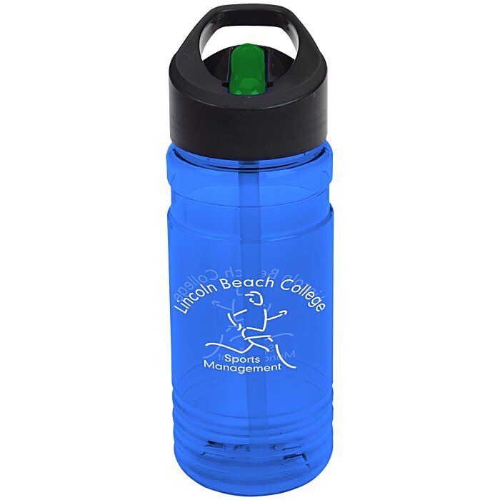 Custom Line Up Bottle with Two-Tone Flip Straw Lid - 20 oz