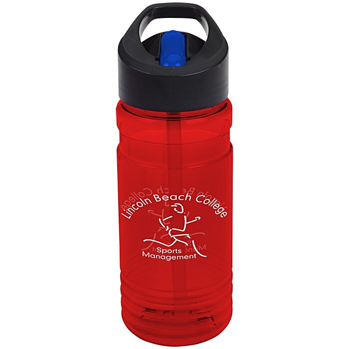Custom Line Up Bottle with Two-Tone Flip Straw Lid - 20 oz