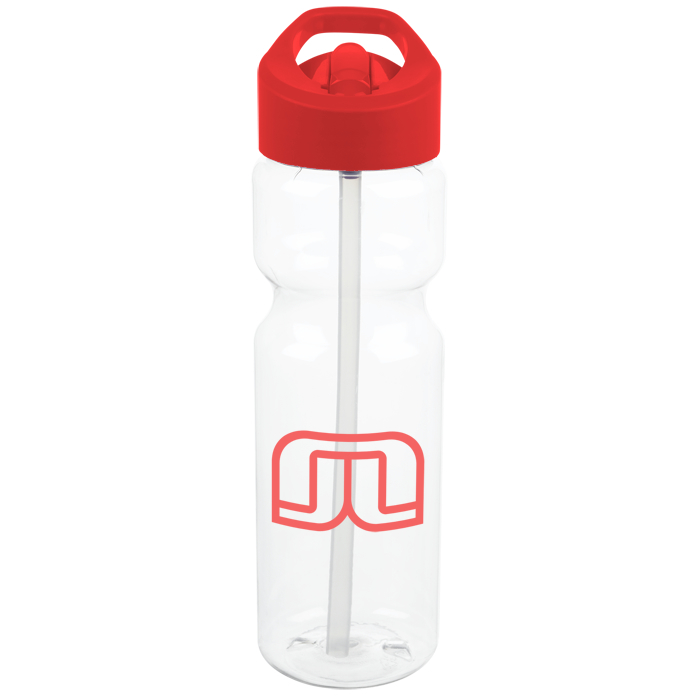 Custom Clear Impact Olympian Sport Bottle with Flip Straw Lid - 28 oz