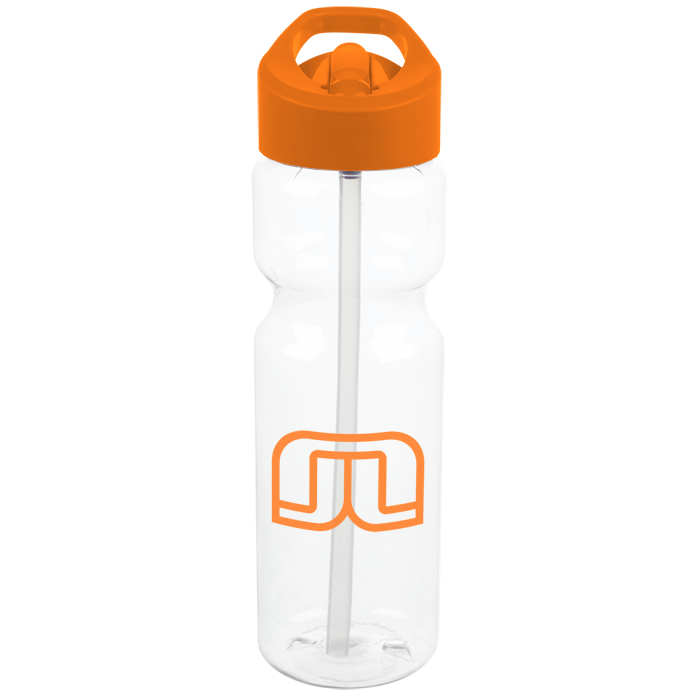 Custom Clear Impact Olympian Sport Bottle with Flip Straw Lid - 28 oz