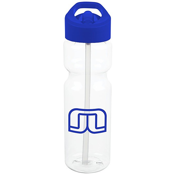 Custom Clear Impact Olympian Sport Bottle with Flip Straw Lid - 28 oz