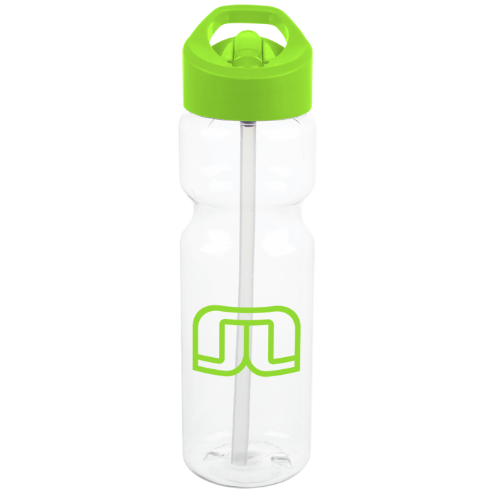 Custom Clear Impact Olympian Sport Bottle with Flip Straw Lid - 28 oz