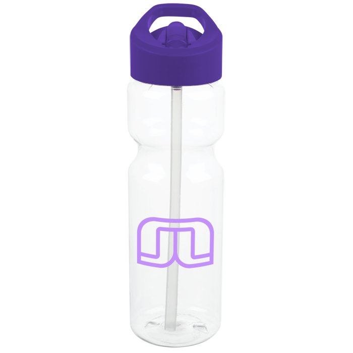 Custom Clear Impact Olympian Sport Bottle with Flip Straw Lid - 28 oz