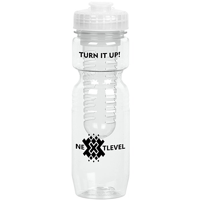 Custom Jogger Infuser Sport Bottle - 25 ounces - Translucent - Flip Top Lid