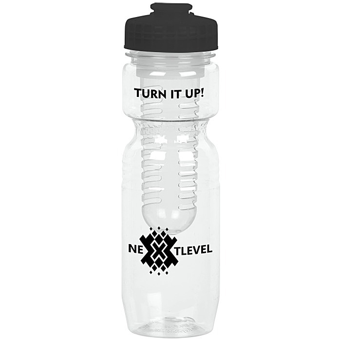 Custom Jogger Infuser Sport Bottle - 25 ounces - Translucent - Flip Top Lid
