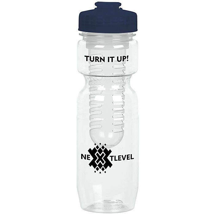 Custom Jogger Infuser Sport Bottle - 25 ounces - Translucent - Flip Top Lid