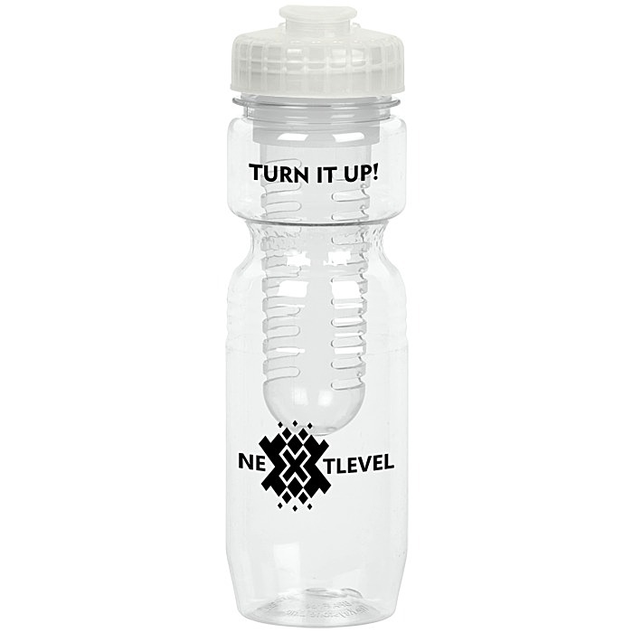 Custom Jogger Infuser Sport Bottle - 25 ounces - Translucent - Flip Top Lid