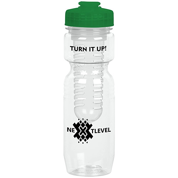 Custom Jogger Infuser Sport Bottle - 25 ounces - Translucent - Flip Top Lid