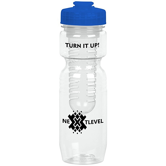 Custom Jogger Infuser Sport Bottle - 25 ounces - Translucent - Flip Top Lid