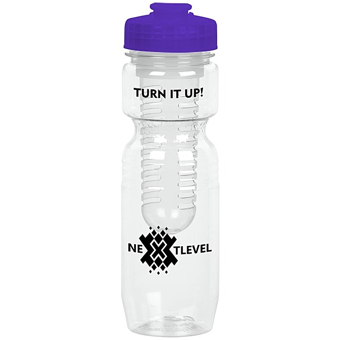 Custom Jogger Infuser Sport Bottle - 25 ounces - Translucent - Flip Top Lid