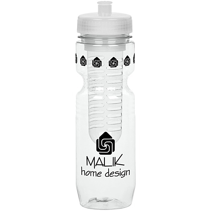 Custom Jogger Infuser Sport Bottle - 25 ounces - Translucent - Push Pull Lid