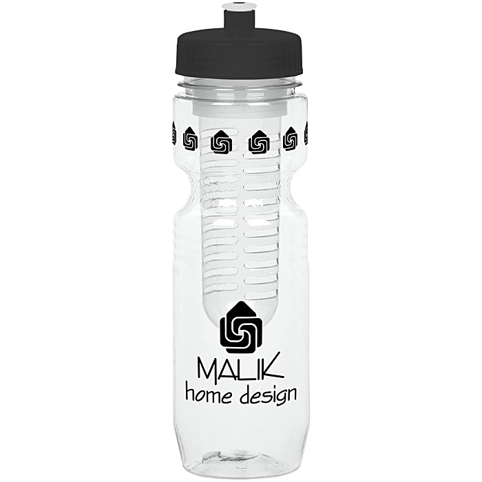 Custom Jogger Infuser Sport Bottle - 25 ounces - Translucent - Push Pull Lid