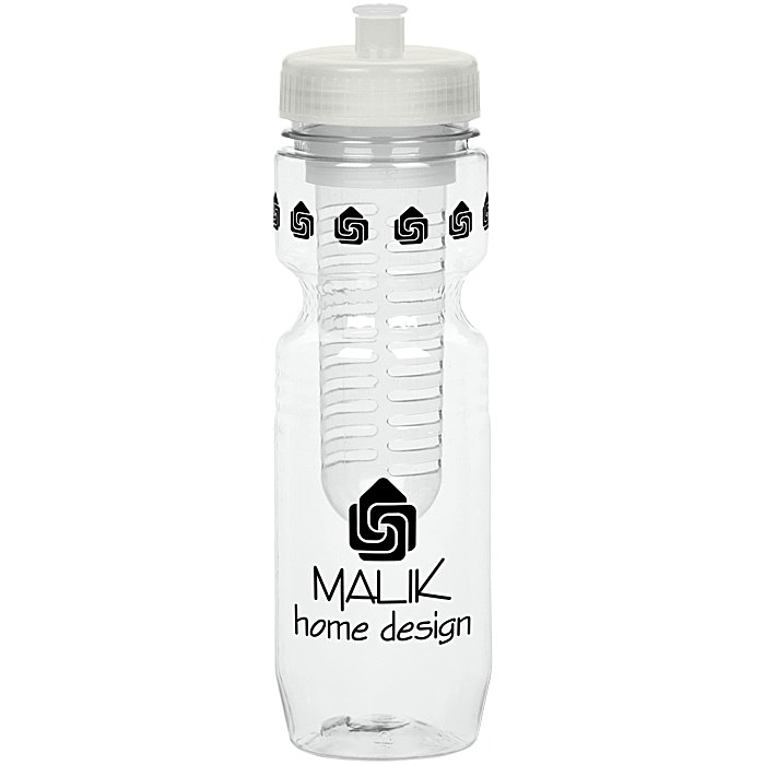 Custom Jogger Infuser Sport Bottle - 25 ounces - Translucent - Push Pull Lid