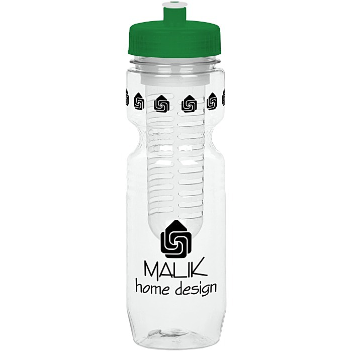 Custom Jogger Infuser Sport Bottle - 25 ounces - Translucent - Push Pull Lid