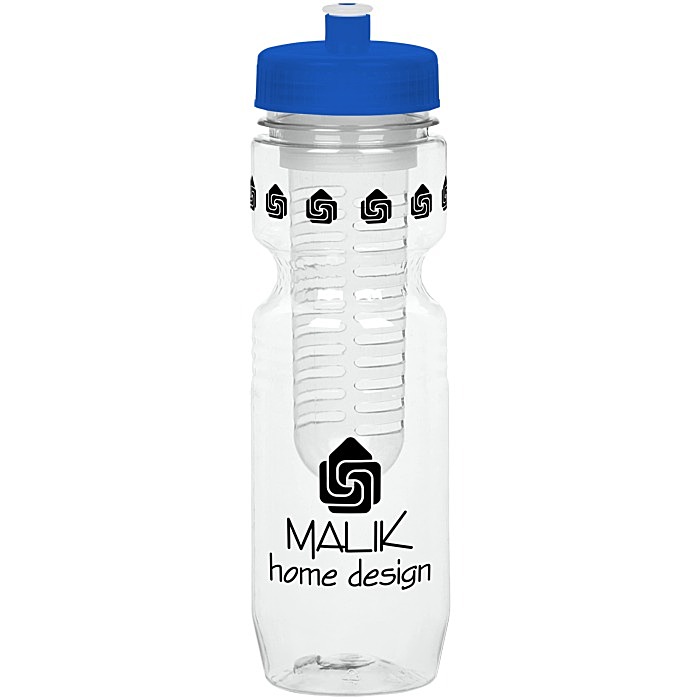 Custom Jogger Infuser Sport Bottle - 25 ounces - Translucent - Push Pull Lid