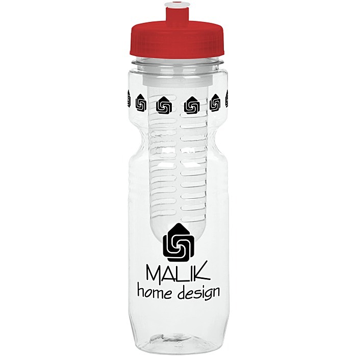 Custom Jogger Infuser Sport Bottle - 25 ounces - Translucent - Push Pull Lid