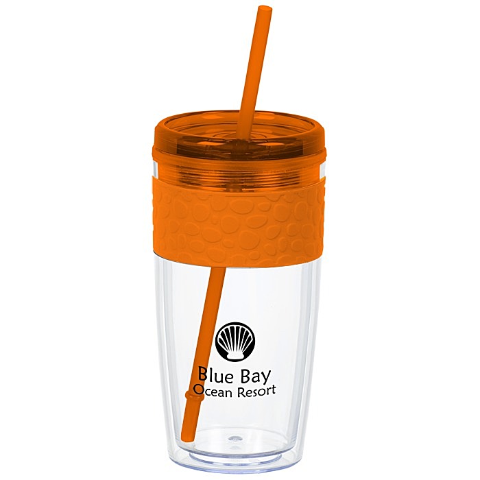 Custom Refresh Pebble Tumbler with Straw - 16 oz