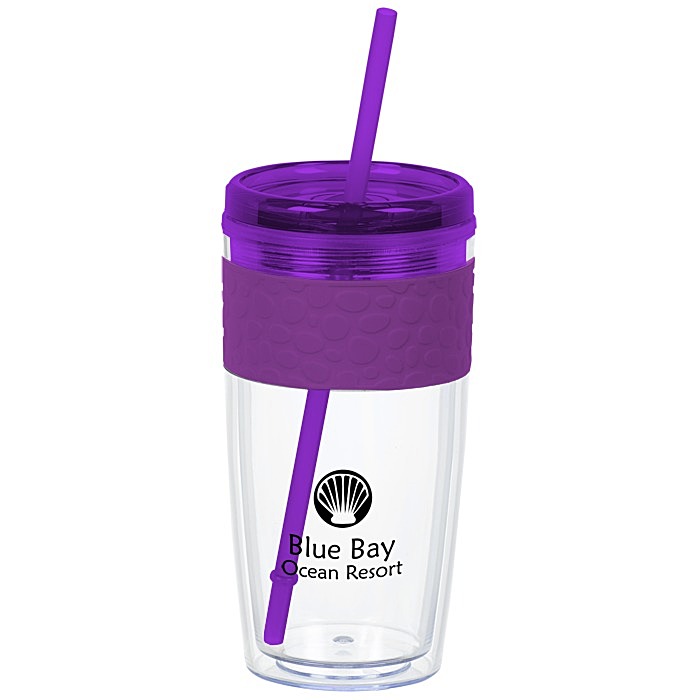 Custom Refresh Pebble Tumbler with Straw - 16 oz