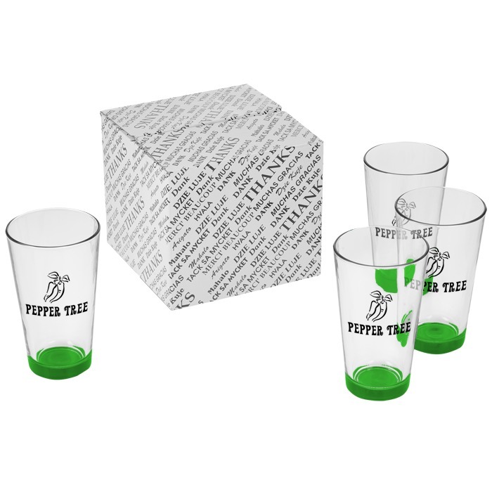 Custom Pint Glass Set - 16 oz - Bottom Colour