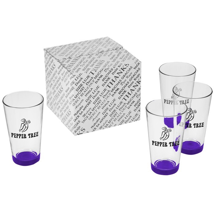 Custom Pint Glass Set - 16 oz - Bottom Colour