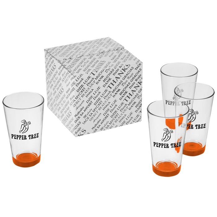 Custom Pint Glass Set - 16 oz - Bottom Colour